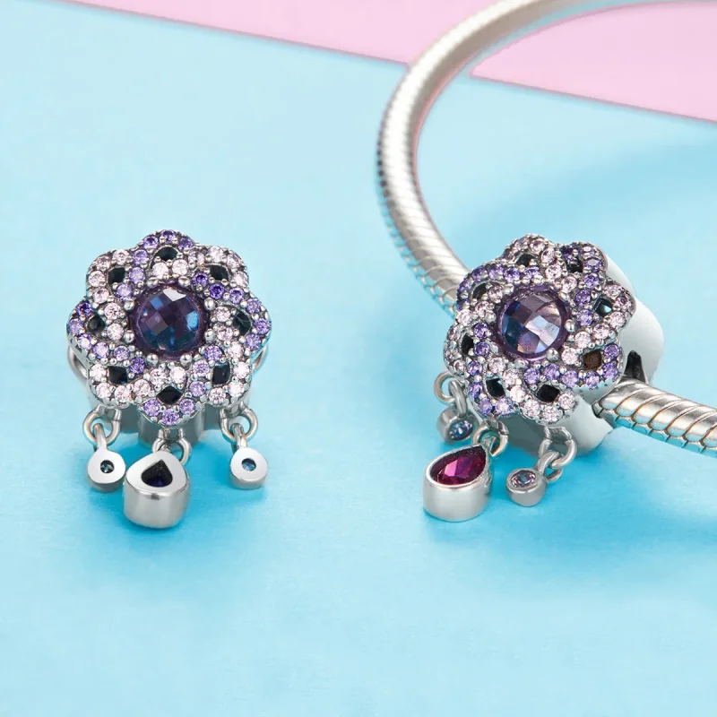 (imagine pentru) Talisman Tip Pandora Floare persistentă din argint - SCC1075 - Vizualizare 3