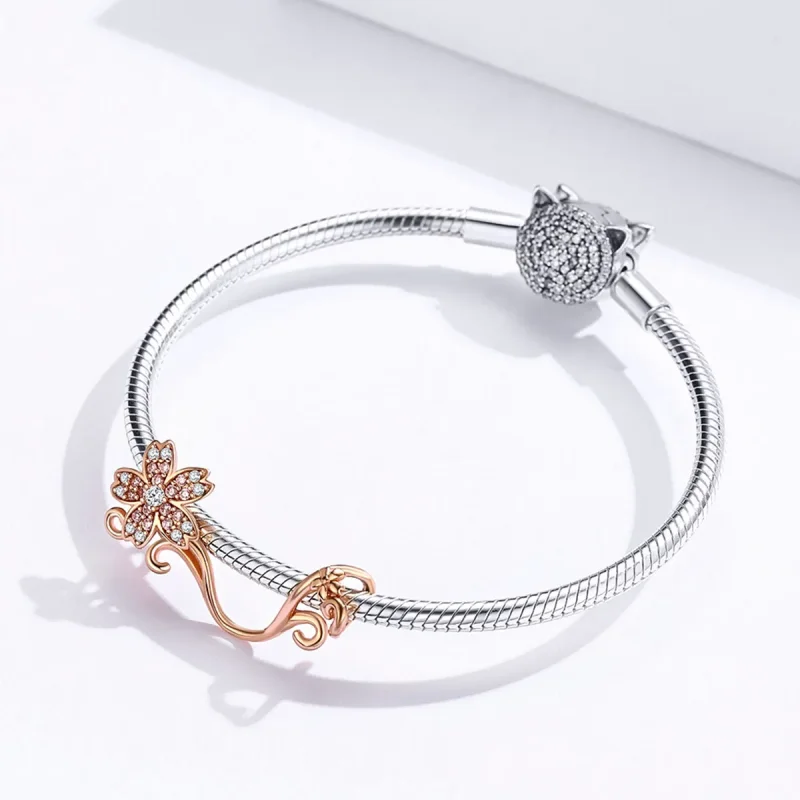 (imagine pentru) Talisman Tip Pandora Flori de cireș din aur rose - SCC1033-C - Vizualizare 3
