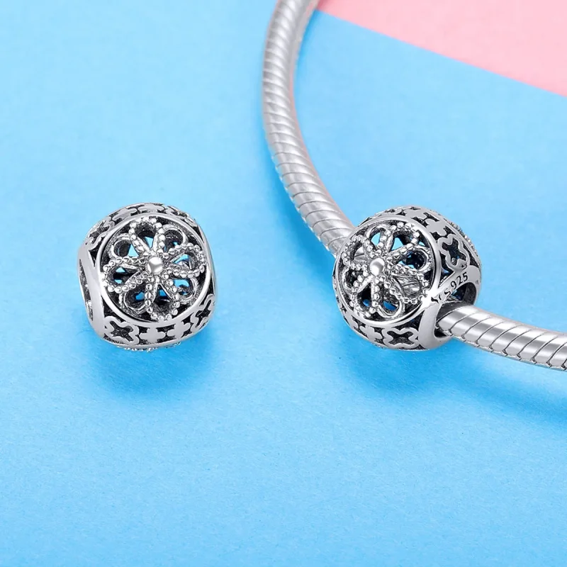 (imagine pentru) Talisman Tip Pandora Flori din argint - SCC899 - Vizualizare 4