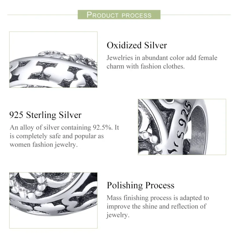 (imagine pentru) Talisman Tip Pandora Flori din argint - SCC899 - Vizualizare 7