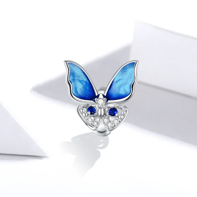 (imagine pentru) Talisman Tip Pandora Fluture colorat din argint - BSC405 - Vizualizare 2