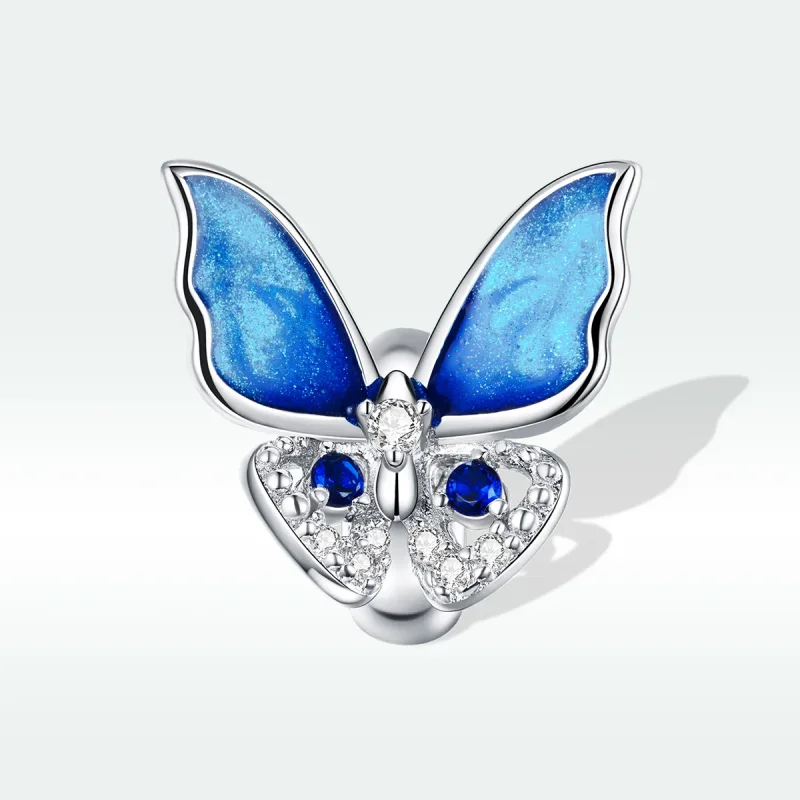 (imagine pentru) Talisman Tip Pandora Fluture colorat din argint - BSC405 - Vizualizare 5