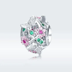 (imagine pentru) Talisman Tip Pandora Fluture dansant din argint - BSC116