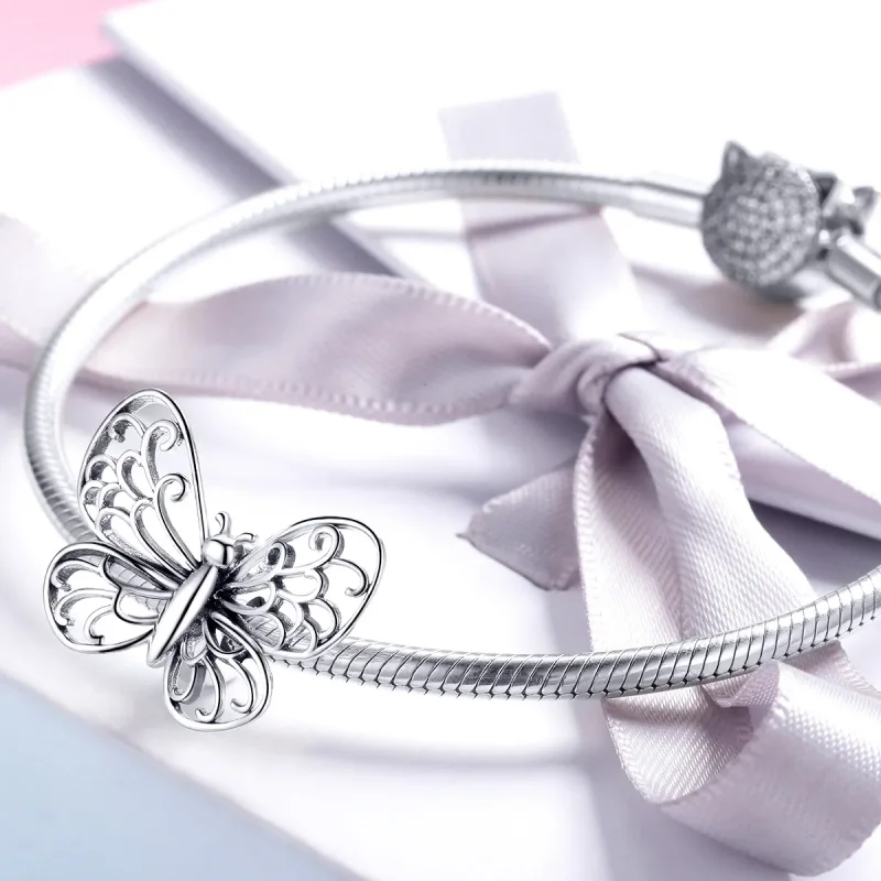 (imagine pentru) Talisman Tip Pandora Fluture din argint - BSC062 - Vizualizare 3