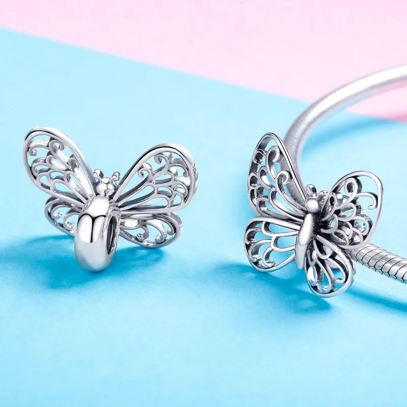 (imagine pentru) Talisman Tip Pandora Fluture din argint - BSC062 - Vizualizare 4