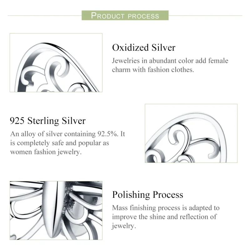 (imagine pentru) Talisman Tip Pandora Fluture din argint - BSC062 - Vizualizare 7