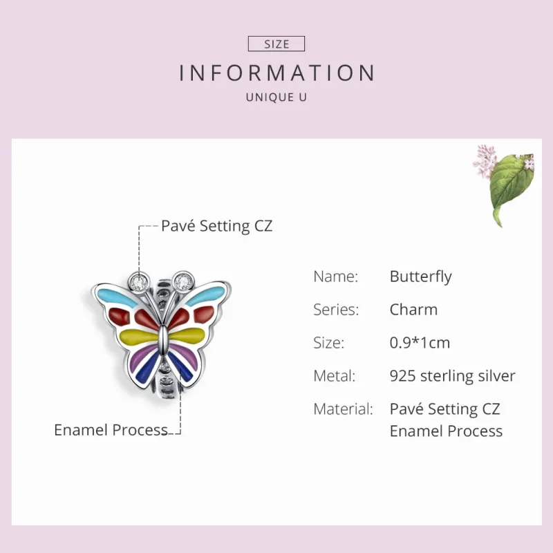 (imagine pentru) Talisman Tip Pandora Fluture din argint - SCC1195 - Vizualizare 3