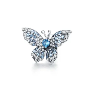 (imagine pentru) Talisman Tip Pandora Fluture sclipici din argint - BSC061