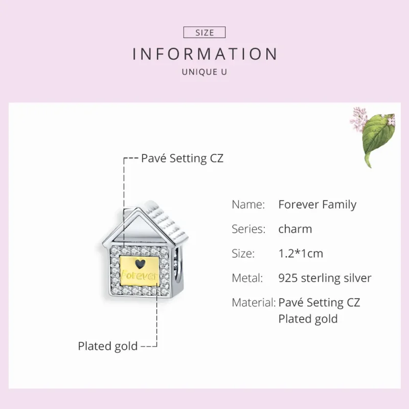 (imagine pentru) Talisman Tip Pandora Forever Familie în două tonuri în două nuanțe - SCC1330 - Vizualizare 7