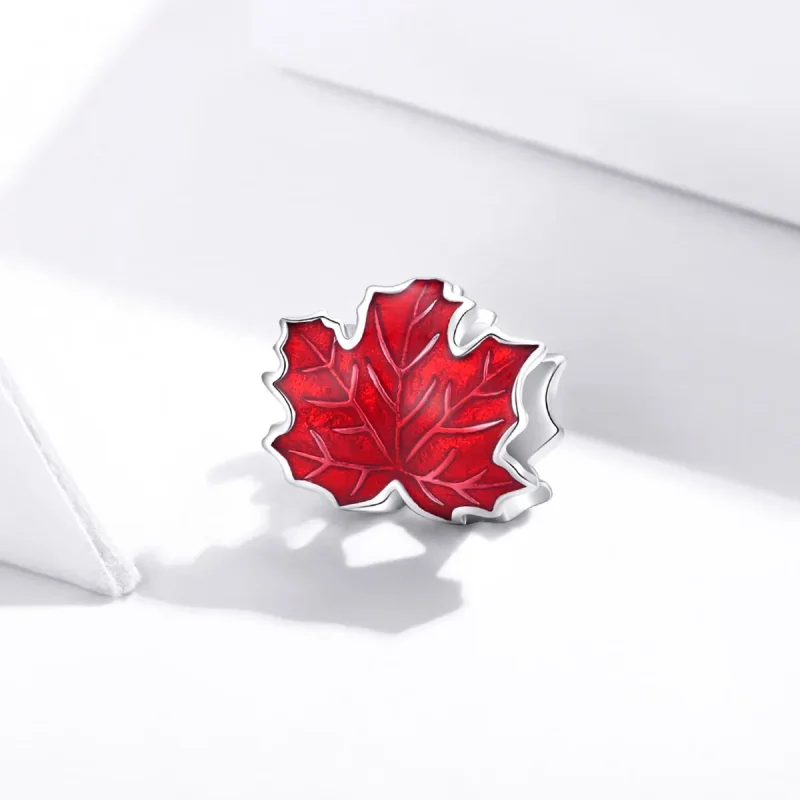(imagine pentru) Talisman Tip Pandora frunză de arțar din argint - BSC335 - Vizualizare 2