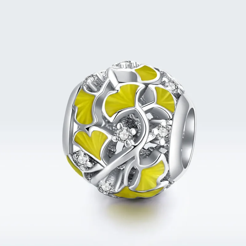 (imagine pentru) Talisman Tip Pandora Frunze elegante de Ginkgo din argint - BSC334 - Vizualizare 5