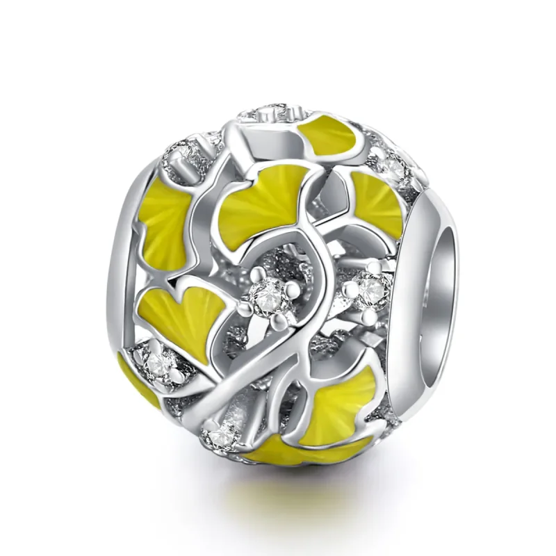 (imagine pentru) Talisman Tip Pandora Frunze elegante de Ginkgo din argint - BSC334