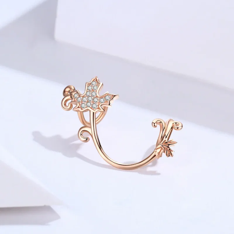 (imagine pentru) Talisman Tip Pandora Frunze Slient din aur rose - SCC1254 - Vizualizare 2