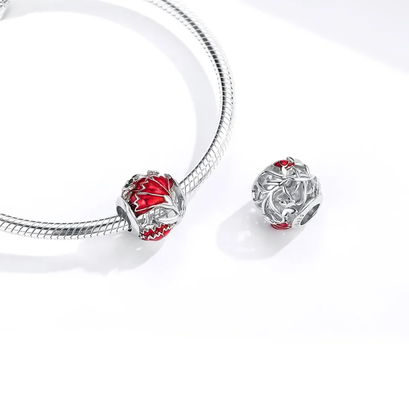 (imagine pentru) Talisman Tip Pandora Garoafa din argint - BSC097 - Vizualizare 4
