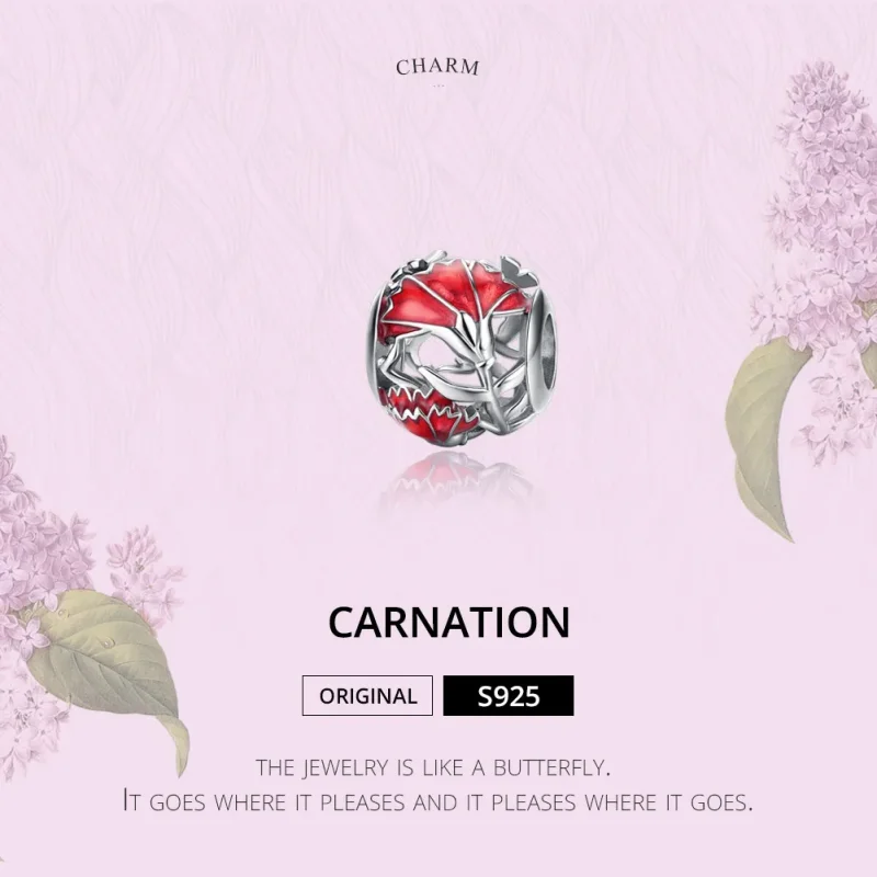 (imagine pentru) Talisman Tip Pandora Garoafa din argint - BSC097 - Vizualizare 6