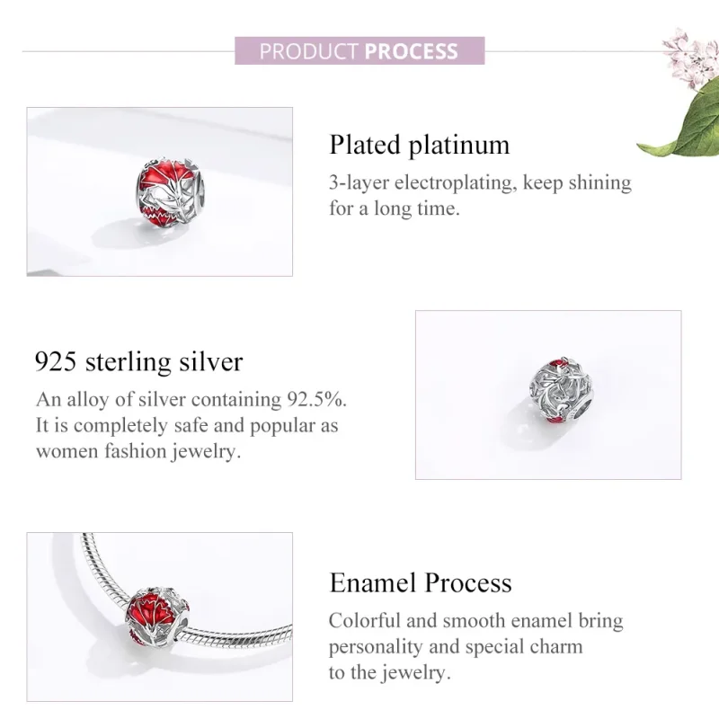 (imagine pentru) Talisman Tip Pandora Garoafa din argint - BSC097 - Vizualizare 8