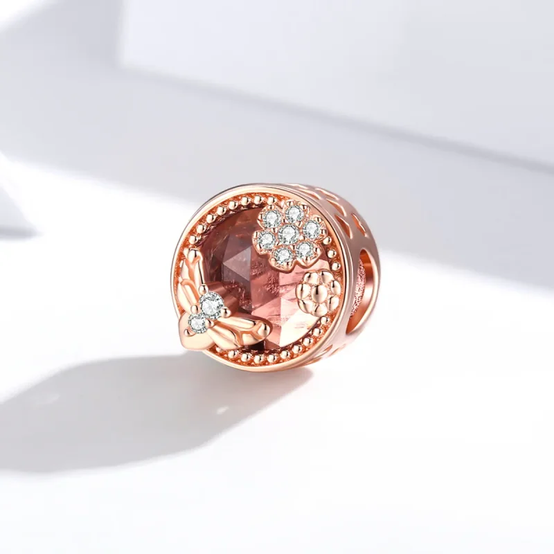(imagine pentru) Talisman Tip Pandora Gradina secreta din aur rose - BSC389 - Vizualizare 2