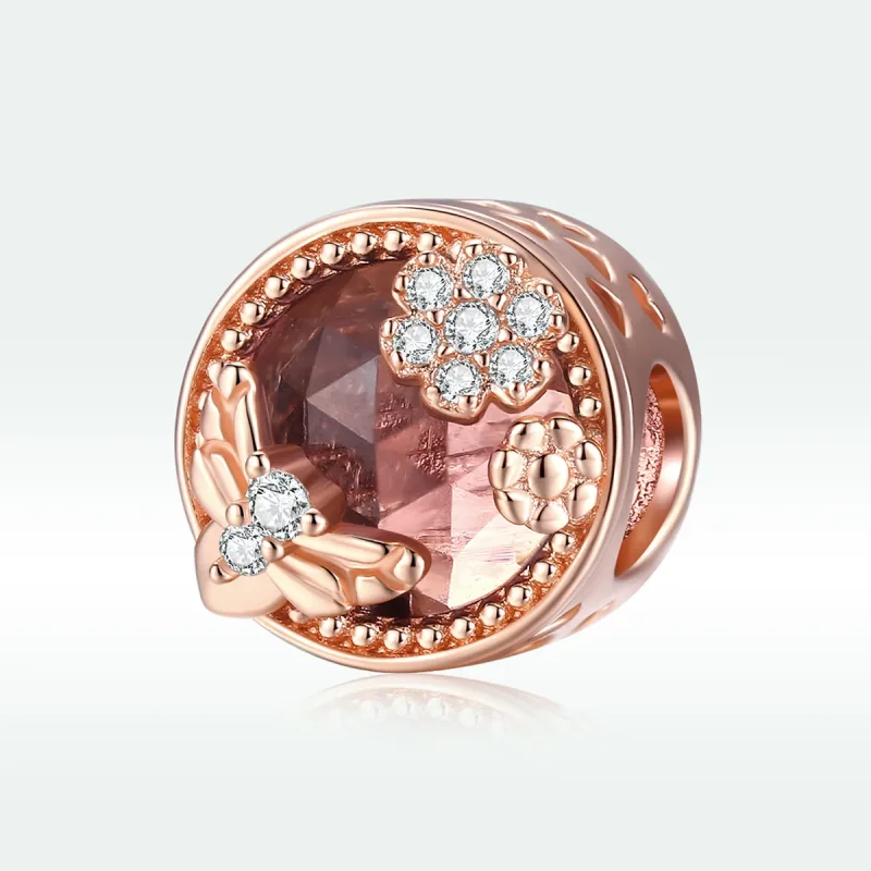 (imagine pentru) Talisman Tip Pandora Gradina secreta din aur rose - BSC389 - Vizualizare 5