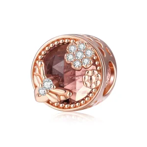 (imagine pentru) Talisman Tip Pandora Gradina secreta din aur rose - BSC389