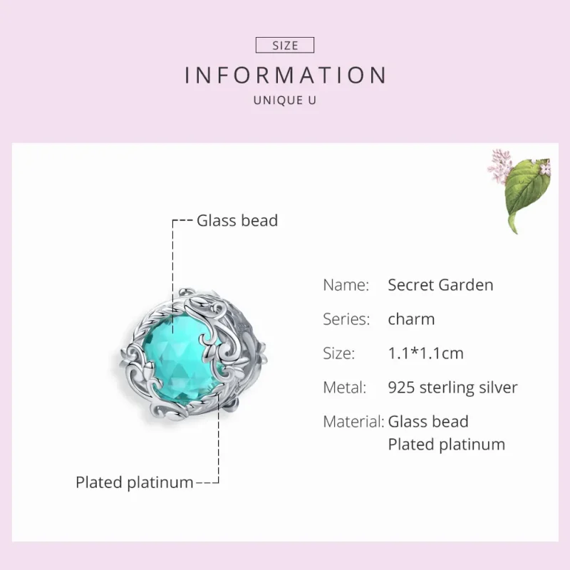 (imagine pentru) Talisman Tip Pandora Grădina Cecret din argint - BSC105 - Vizualizare 7