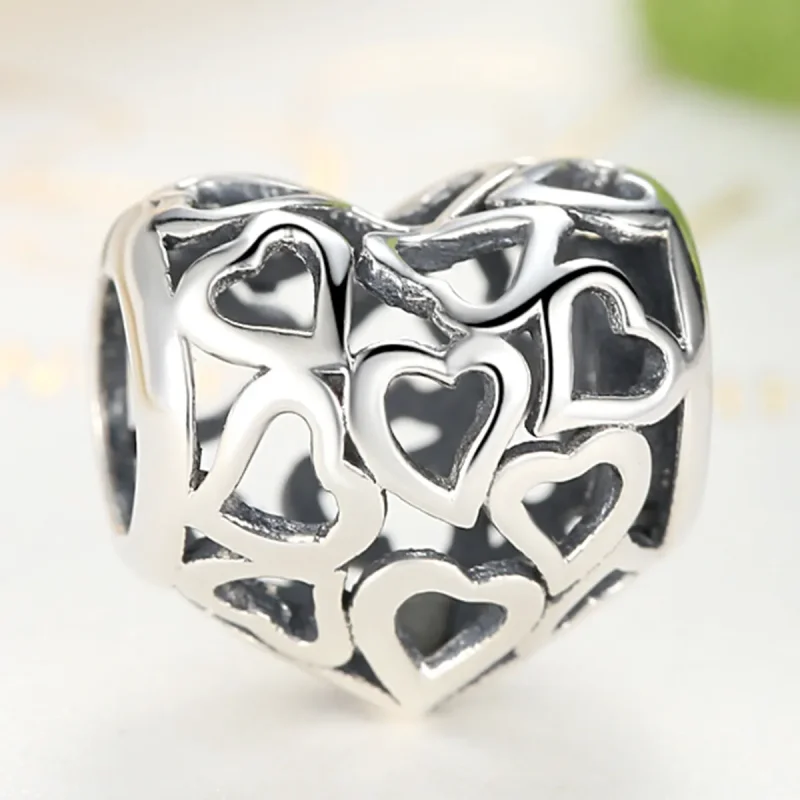 (imagine pentru) Talisman Tip Pandora Hearts Hearts din argint - SCC024 - Vizualizare 3