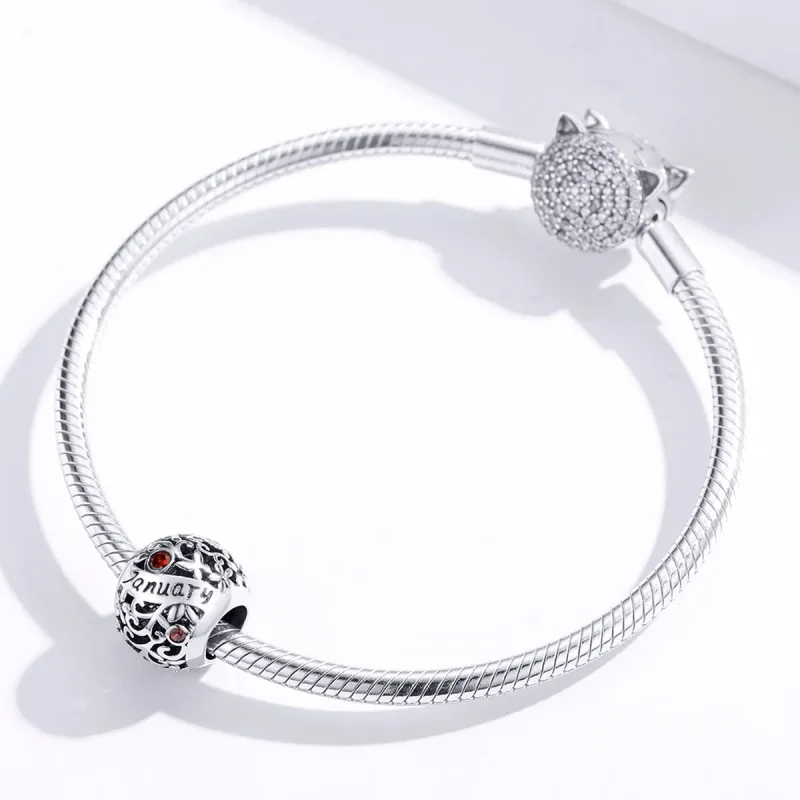 (imagine pentru) Talisman Tip Pandora Ianuarie Birthstone din argint - SCC1385-1 - Vizualizare 2