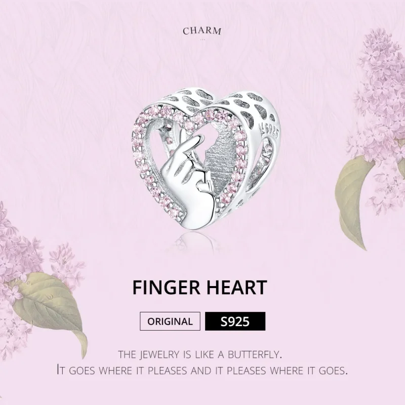 (imagine pentru) Talisman Tip Pandora Inima Degetului din argint - SCC1690 - Vizualizare 6