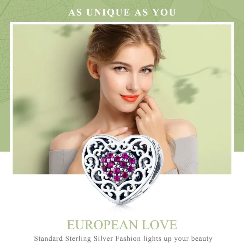 (imagine pentru) Talisman Tip Pandora Inima din argint - SCC1109 - Vizualizare 2