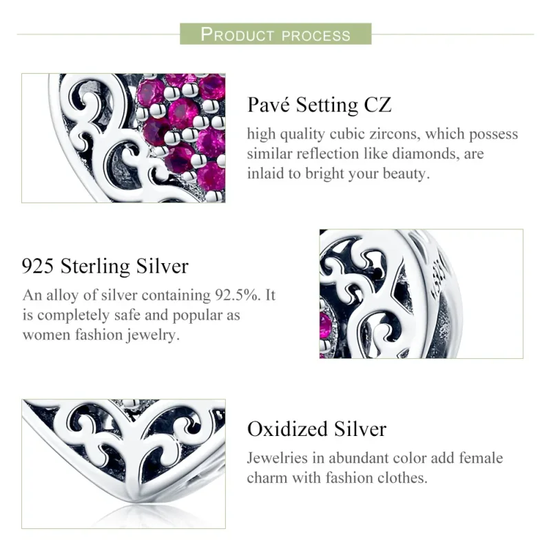 (imagine pentru) Talisman Tip Pandora Inima din argint - SCC1109 - Vizualizare 5
