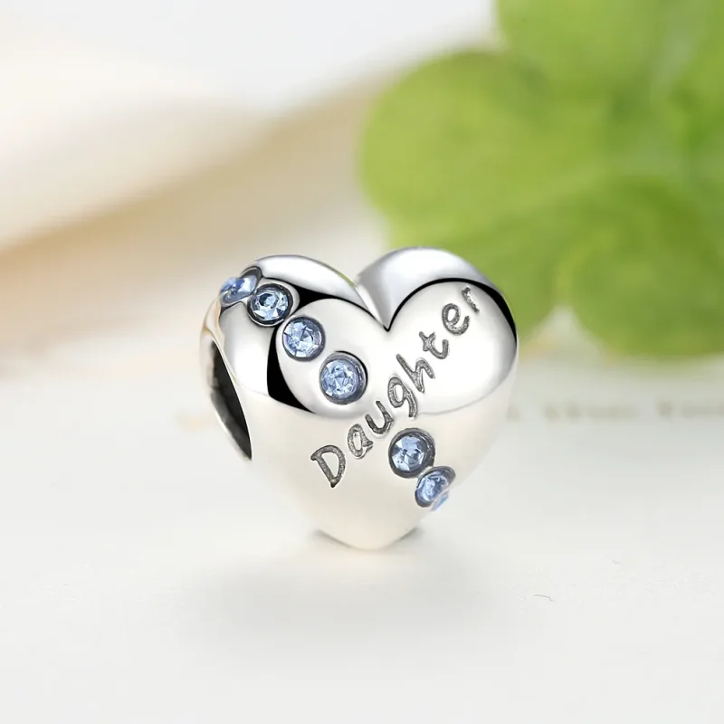 (imagine pentru) Talisman Tip Pandora Inima fiică din argint - SCC007 - Vizualizare 3