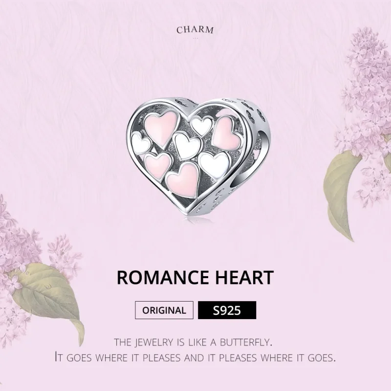 (imagine pentru) Talisman Tip Pandora Inima romantică din argint - SCC1423 - Vizualizare 6