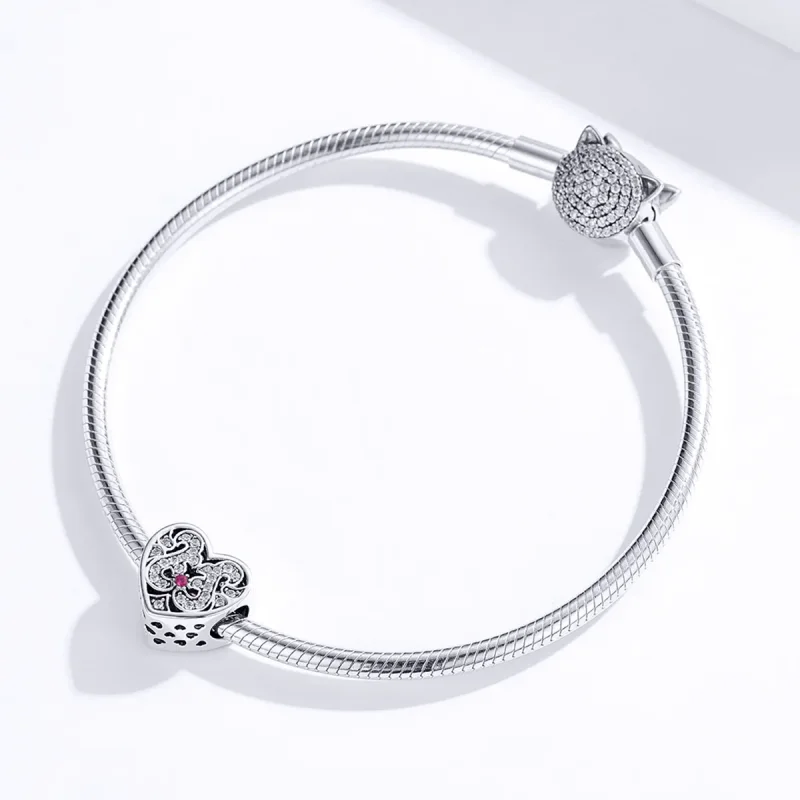 (imagine pentru) Talisman Tip Pandora Intotdeauna in inima mea din argint - SCC1415 - Vizualizare 3