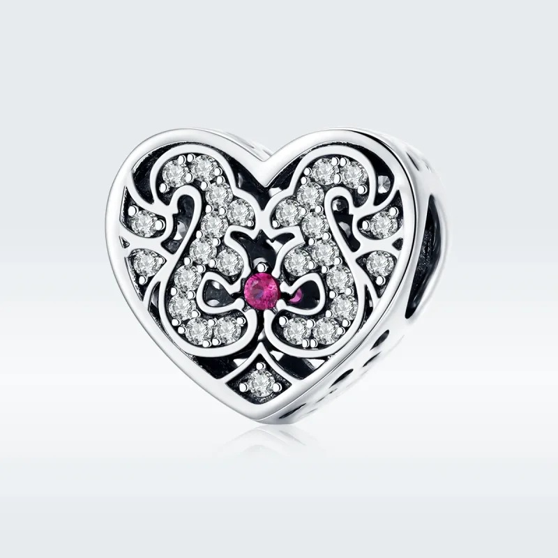 (imagine pentru) Talisman Tip Pandora Intotdeauna in inima mea din argint - SCC1415 - Vizualizare 5