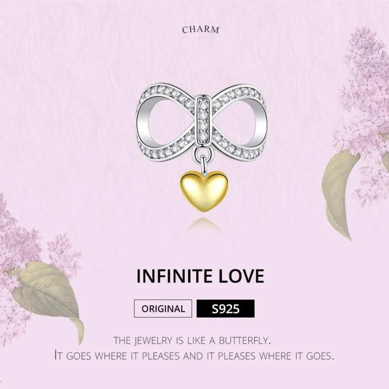 (imagine pentru) Talisman Tip Pandora Iubire infinita în două nuanțe - SCC1300 - Vizualizare 2