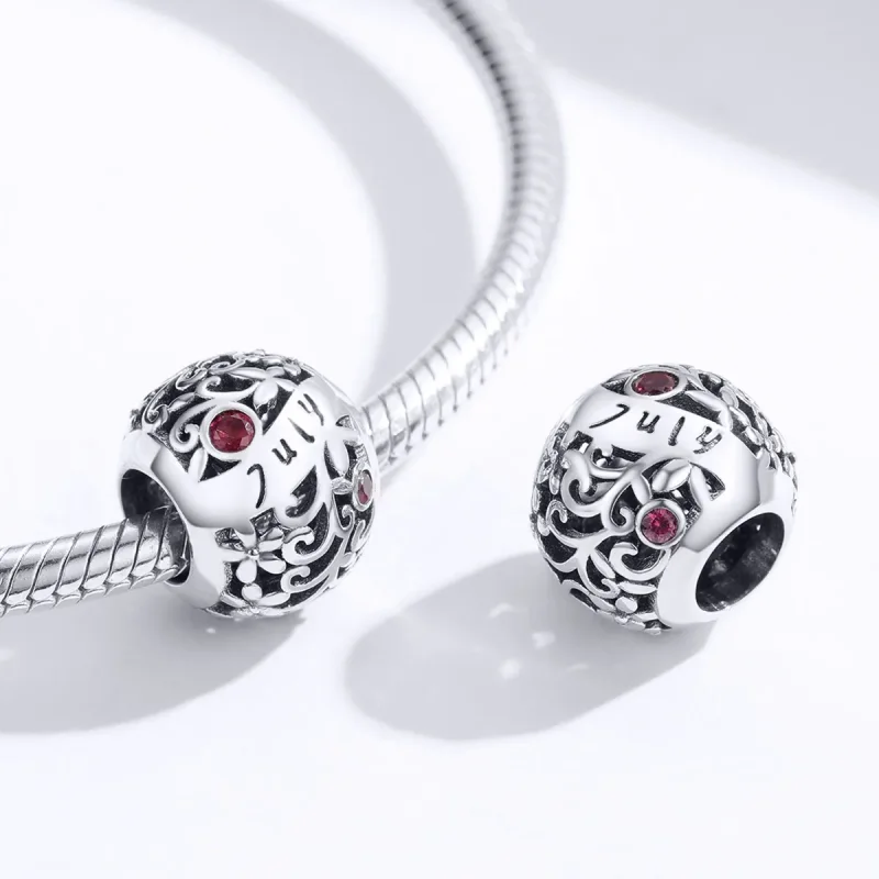 (imagine pentru) Talisman Tip Pandora Iulie piatra de naștere granat din argint - SCC1385-7 - Vizualizare 2
