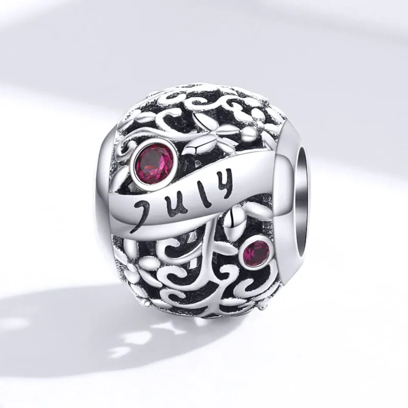 (imagine pentru) Talisman Tip Pandora Iulie piatra de naștere granat din argint - SCC1385-7 - Vizualizare 4