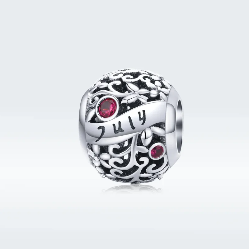 (imagine pentru) Talisman Tip Pandora Iulie piatra de naștere granat din argint - SCC1385-7 - Vizualizare 5