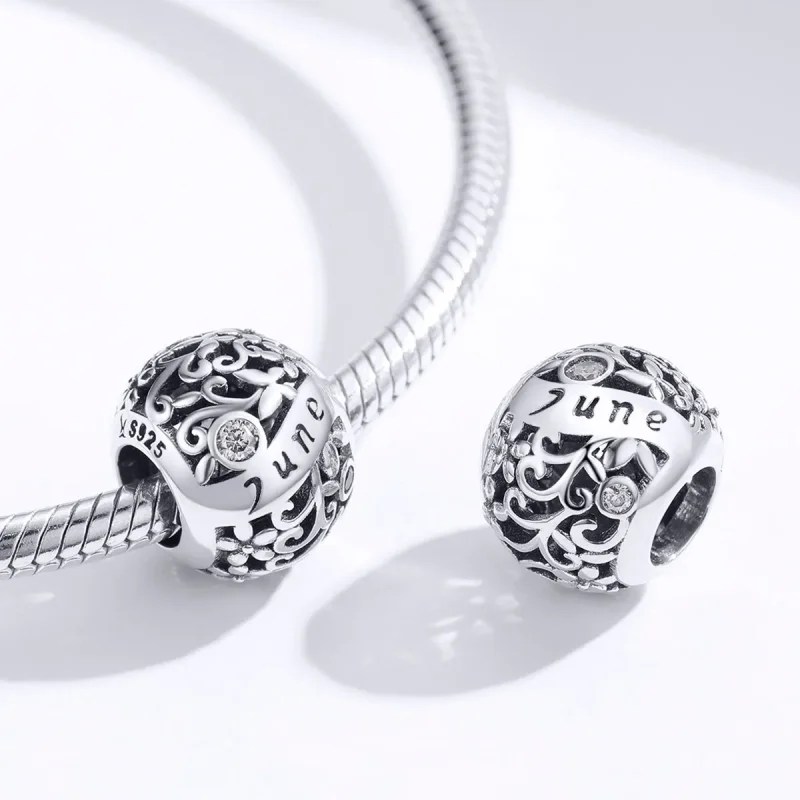 (imagine pentru) Talisman Tip Pandora Iunie Birthstone din argint - SCC1385-6 - Vizualizare 3