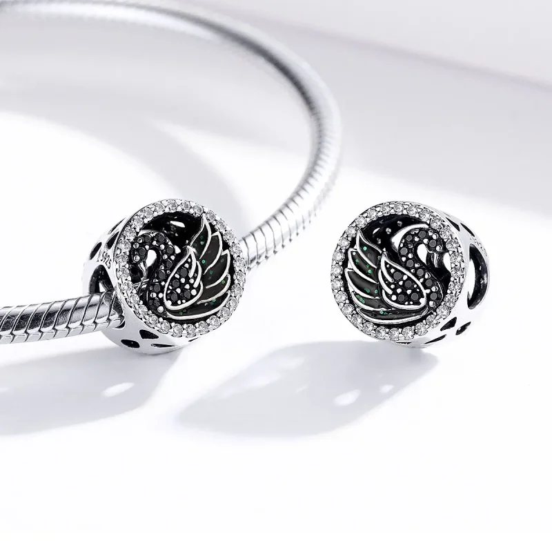 (imagine pentru) Talisman Tip Pandora Lebada neagra din argint - SCC1342 - Vizualizare 4