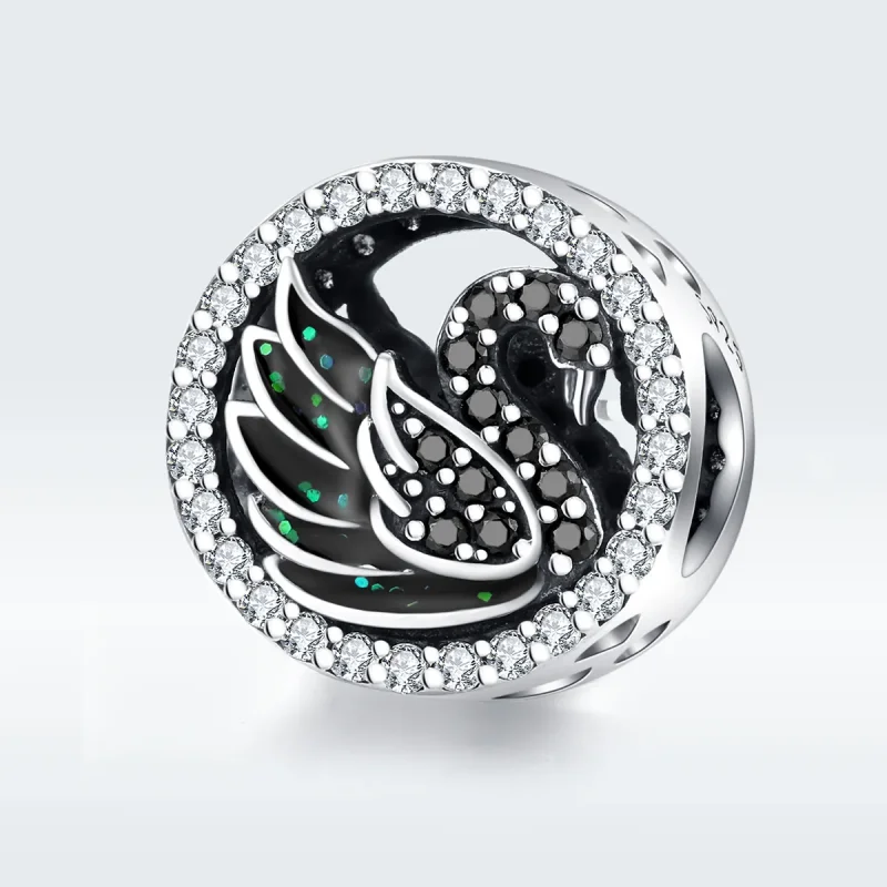 (imagine pentru) Talisman Tip Pandora Lebada neagra din argint - SCC1342 - Vizualizare 5