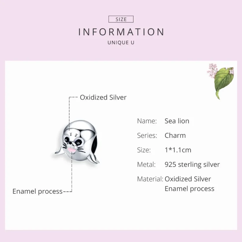 (imagine pentru) Talisman Tip Pandora Leu de mare din argint - SCC1253 - Vizualizare 3