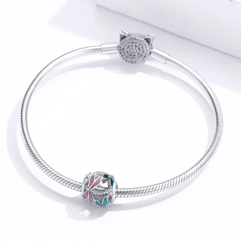 (imagine pentru) Talisman Tip Pandora libelulă din argint - BSC198 - Vizualizare 3