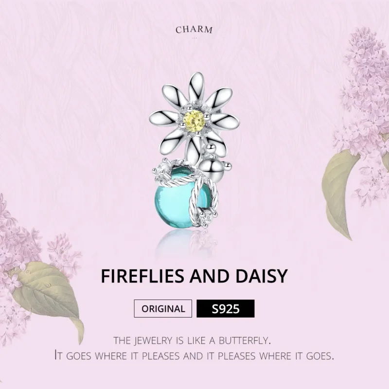 (imagine pentru) Talisman Tip Pandora Licuricii și Daisy din argint - SCC1369 - Vizualizare 5