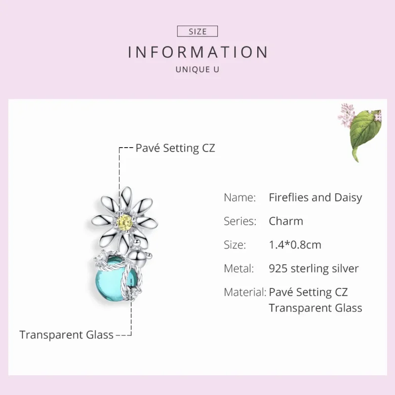 (imagine pentru) Talisman Tip Pandora Licuricii și Daisy din argint - SCC1369 - Vizualizare 6