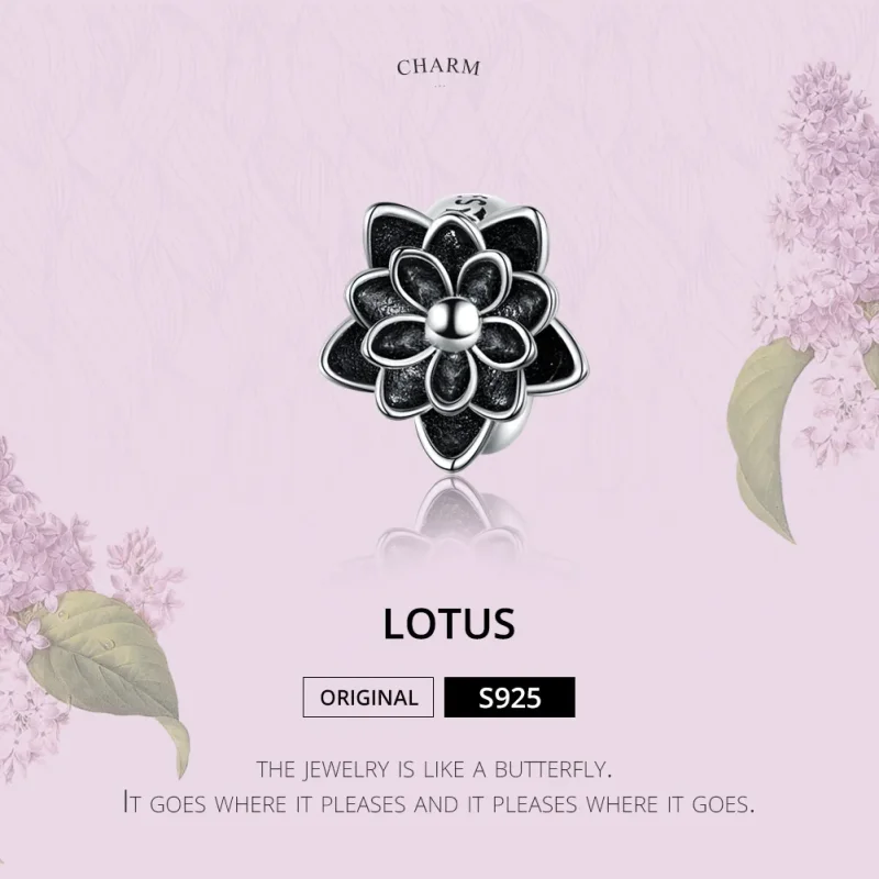 (imagine pentru) Talisman Tip Pandora Lotus din argint - SCC1196 - Vizualizare 2