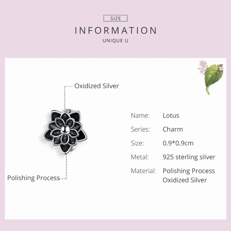 (imagine pentru) Talisman Tip Pandora Lotus din argint - SCC1196 - Vizualizare 3