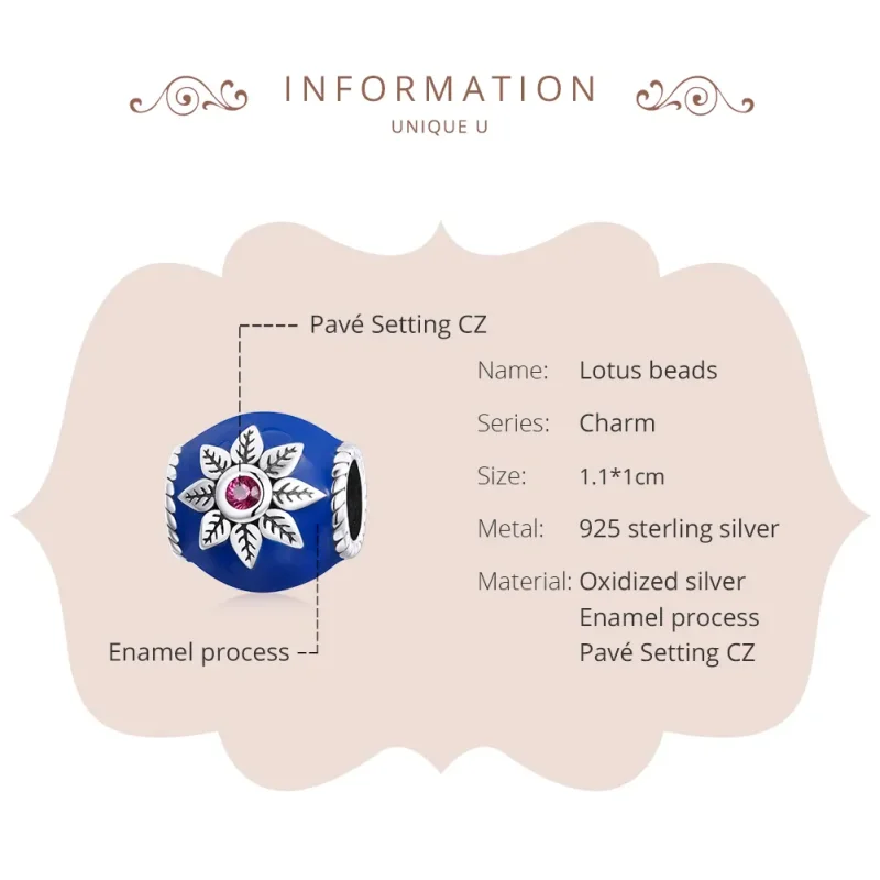 (imagine pentru) Talisman Tip Pandora Lotus din argint - SCC1822 - Vizualizare 6
