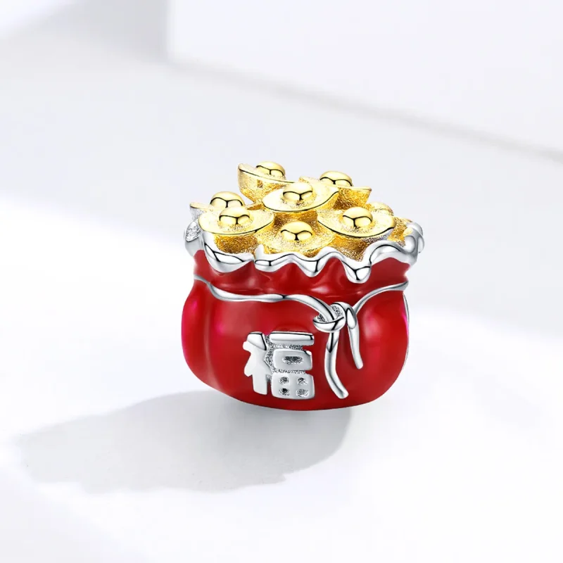 (imagine pentru) Talisman Tip Pandora Lucky Bag în două nuanțe - BSC100 - Vizualizare 2