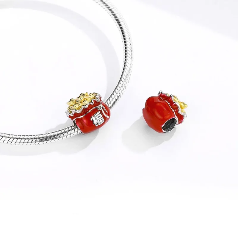 (imagine pentru) Talisman Tip Pandora Lucky Bag în două nuanțe - BSC100 - Vizualizare 4