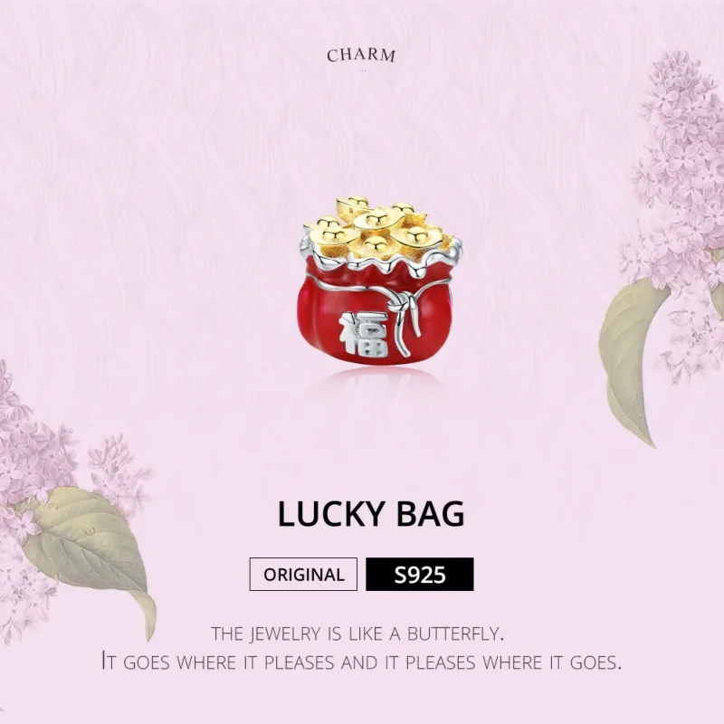 (imagine pentru) Talisman Tip Pandora Lucky Bag în două nuanțe - BSC100 - Vizualizare 6